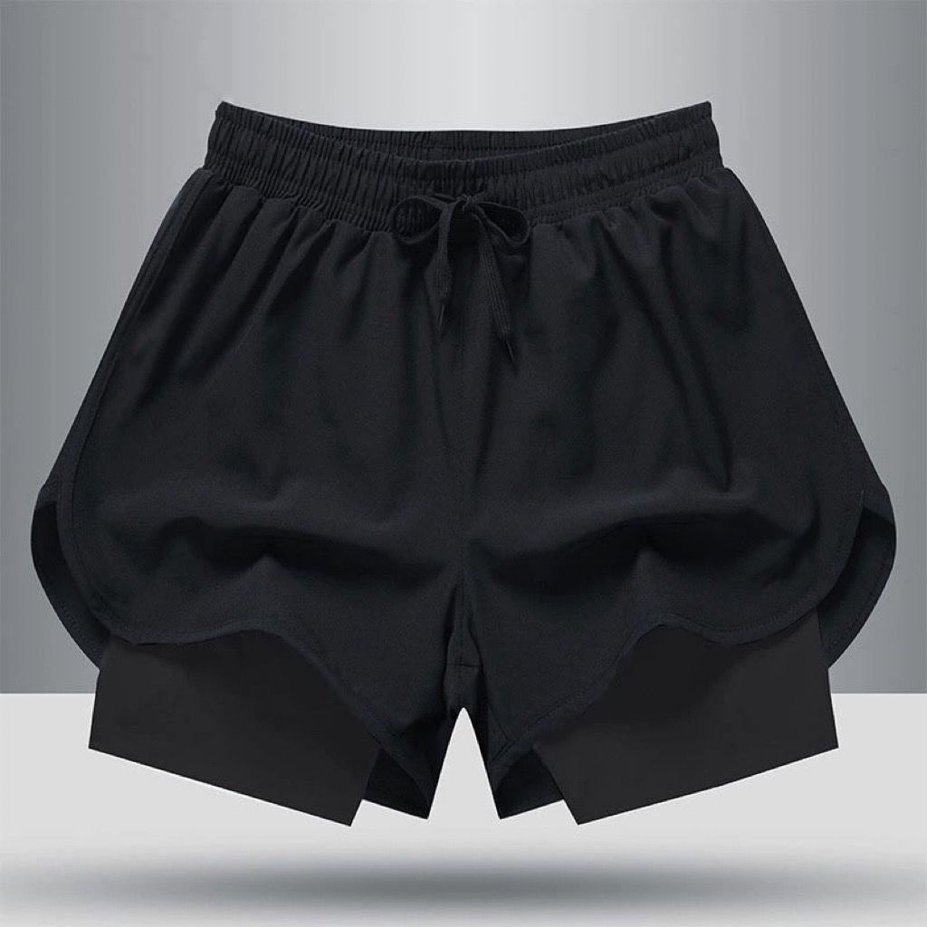 Beach pants new men's swimming trunks men's breathable quick-drying sports running double-layer anti-embarrassment swimsuit men's suit