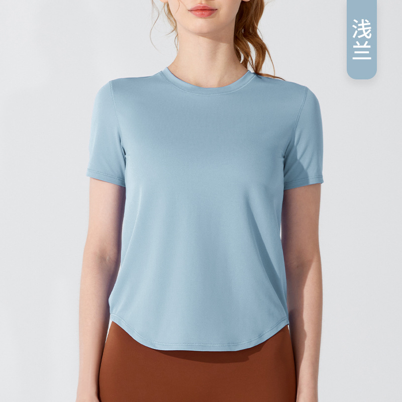 Picture of Big Sale New Sports Short-Sleeved Women's Loose Running Lightweight Breathable T-Shirt Elastic Fitness Wear Quick-Drying Yoga Top