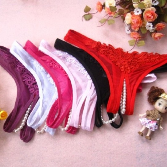 Night Spring Breeze Women's Sexy Lingerie Panties Passion Half Hollow Soft Lace G-string T-string N15