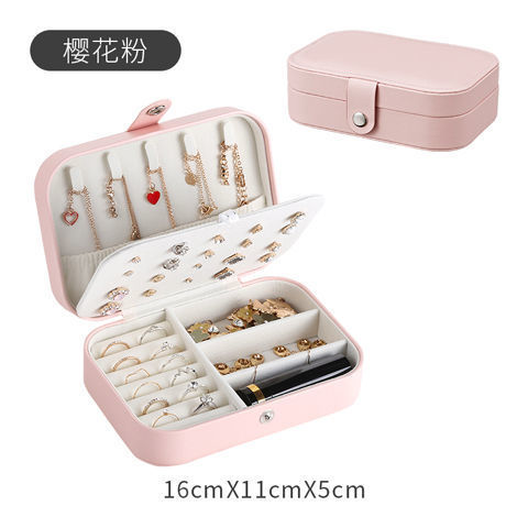 Picture of Jewelry Storage Box Pu Large Capacity Jewelry Packaging Earrings Necklace Portable Travel Jewelry Box Wholesale Zipper