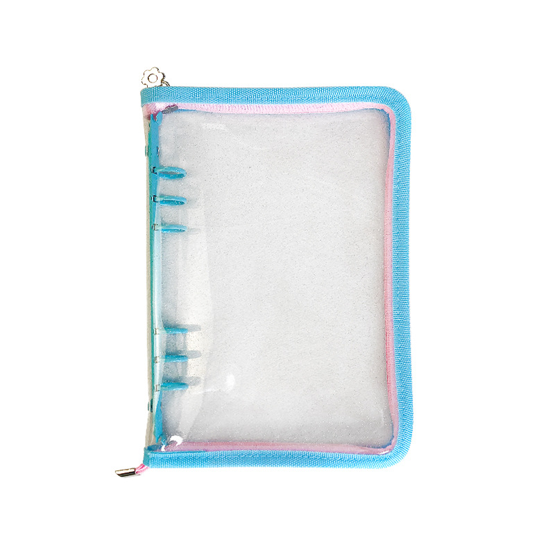 Picture of Spot Cute Popular Storage Bag Six-Hole Loose-Leaf Book Ins Style Star Chasing A5A6 Transparent Zipper Notebook Shell