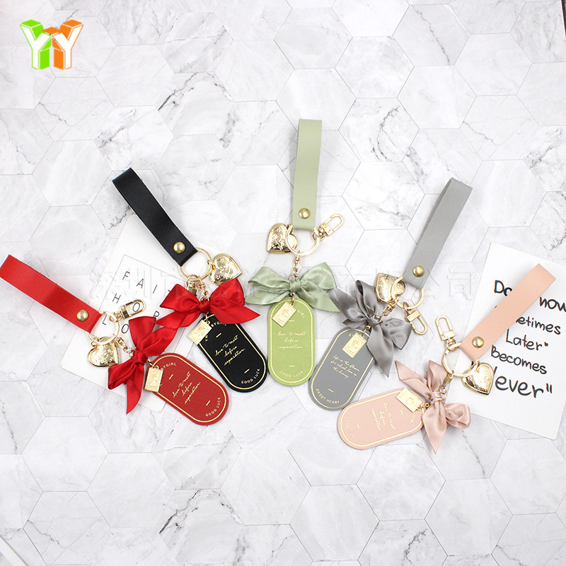 Internet Celebrity Car Keychain ins Bow Pendant Metal Love Lanyard Girl's Gift Bag Lanyard Pendant