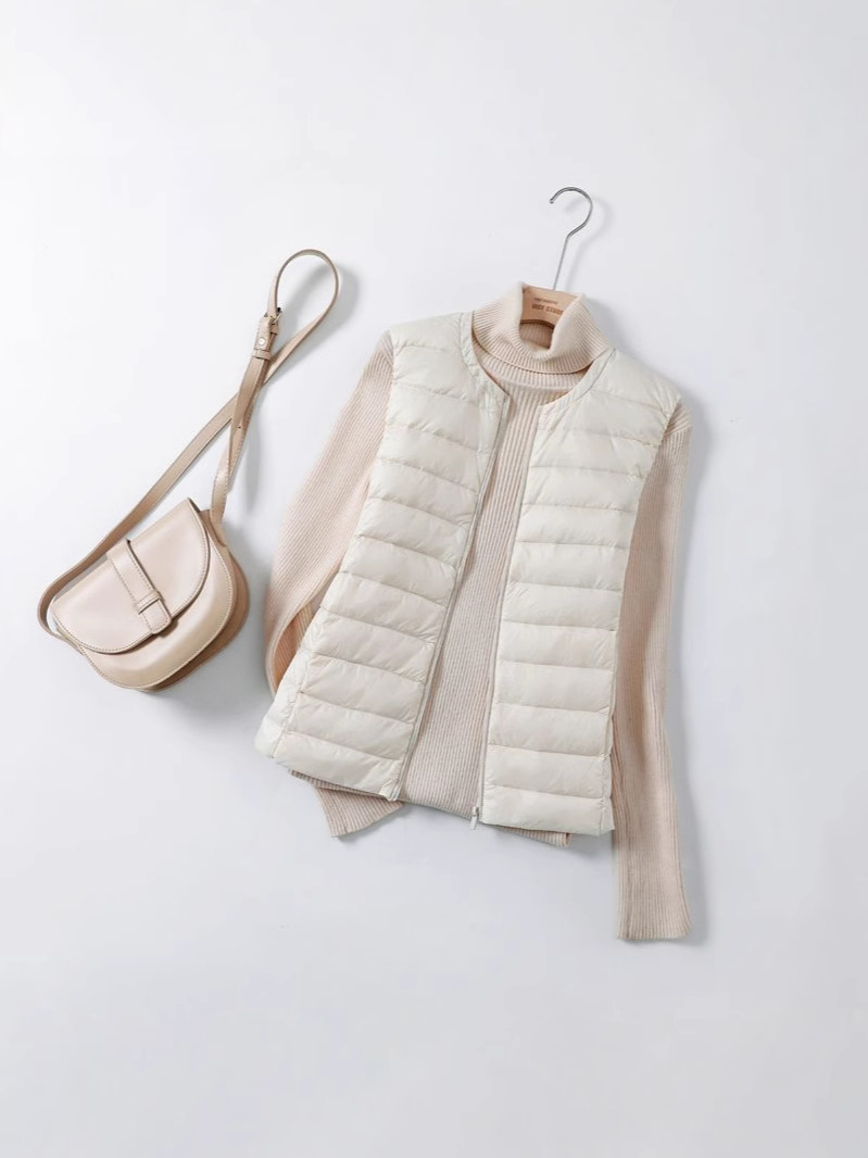 Picture of Plus Size 100kg Plus Size Plus Size Light down Jacket Collarless down Vest Women's Vest Vest Outer Wear Extra Large
