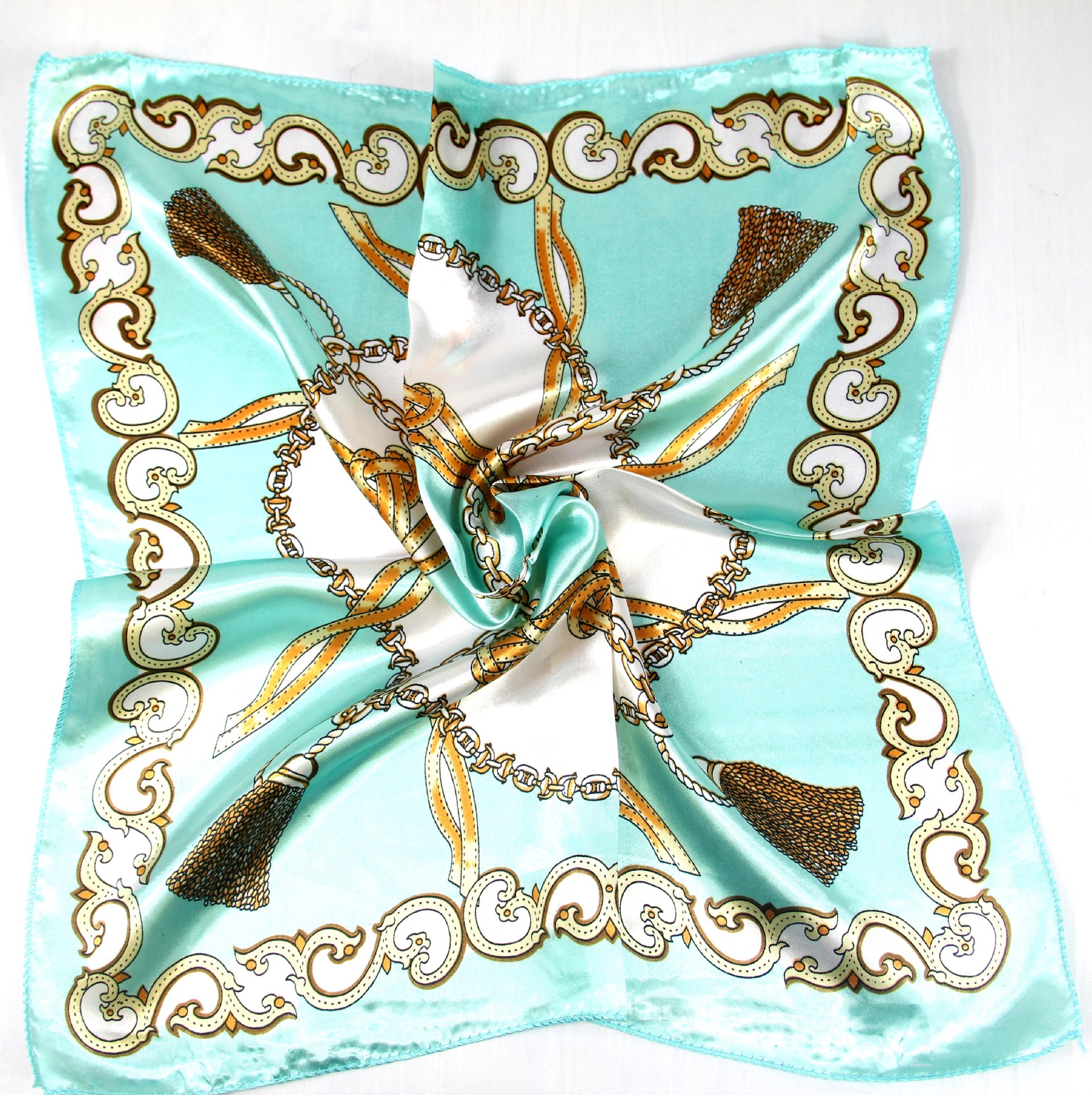 Picture of Korean Style New Autumn and Winter Small Silk Scarf Women's Imitation Silk Versatile Professional Small Square Scarf Manufacturer Wholesale Hangzhou Silk Scarf