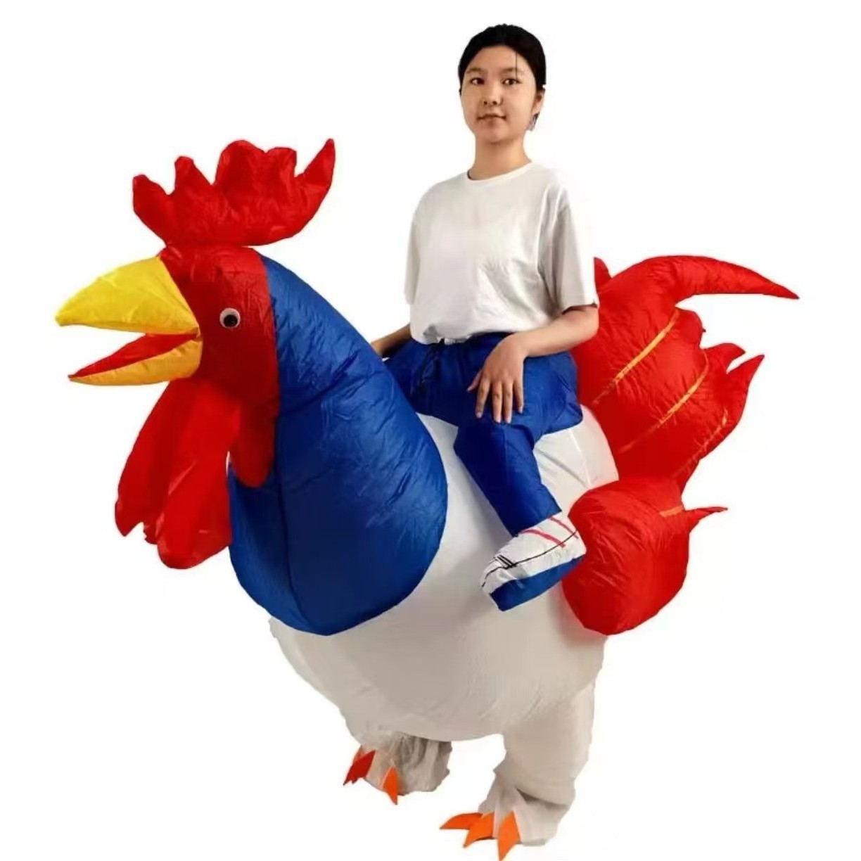 Picture of Halloween Costume Big Red Rooster Inflatable Suit Family Inflatable Costume Blue Rooster Inflatable Suit Performance Doll Suit
