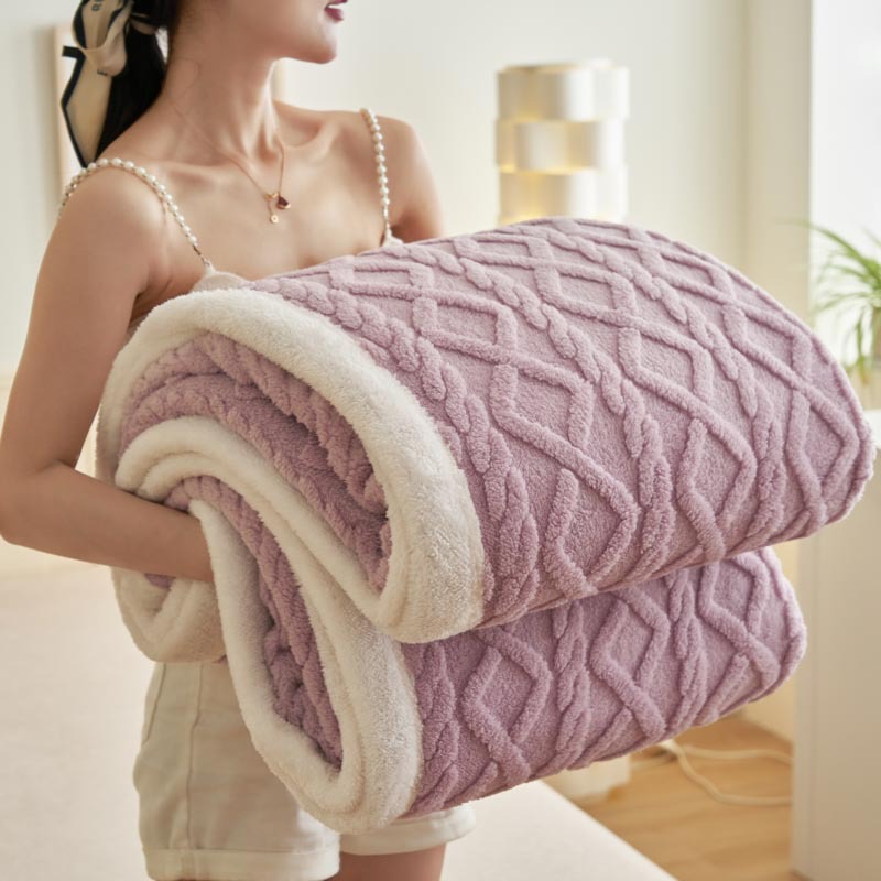 Autumn and Winter Blanket Thickened Tower Hibiscus Blanket Warm Bed Sheet Ins Style Office Air-conditioning Blanket Sofa Blanket Nap Blanket