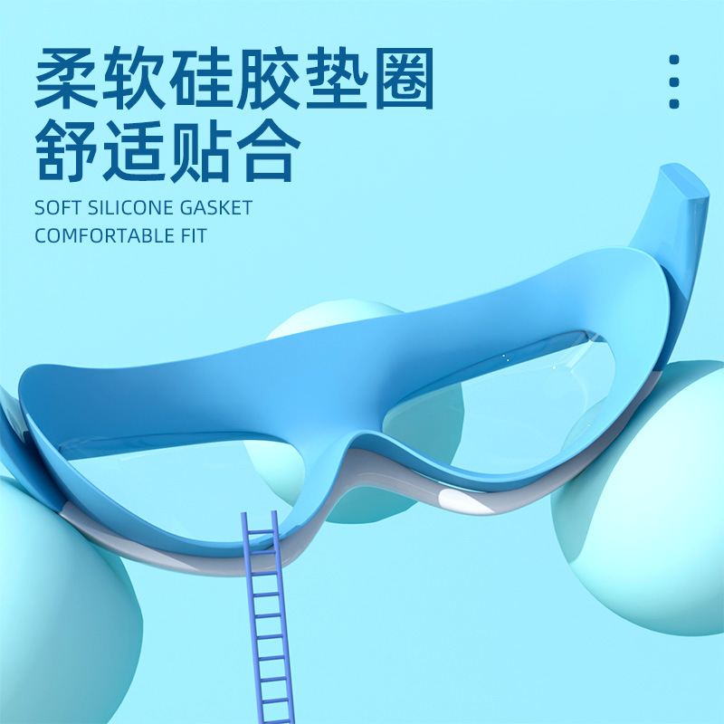 Picture of Children's Swimming Goggles Large Frame Multi-Color Waterproof and Anti-Fog Swimming Goggles for Children, Boys and Girls, Water Play Goggles with Earplugs