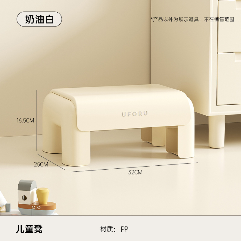 Picture of Children's Plastic Low Stool Bathroom Kindergarten Baby Footstool Household Living Room Stacked Thickened Non-slip Shoe Changing Stool