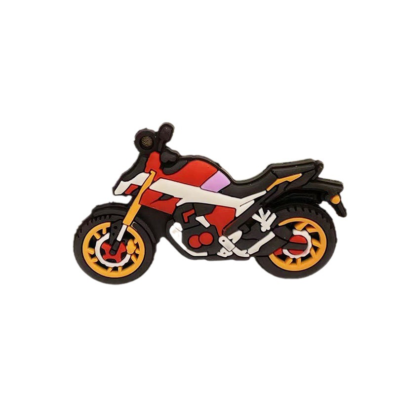 Picture of Key chain pendant doll creative double-sided simulation motorcycle bag pendant PVC key chain small gift wholesale