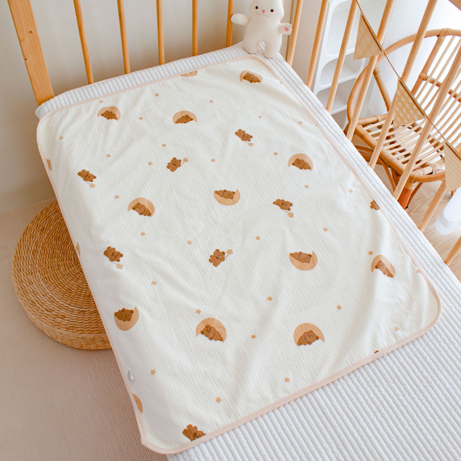 Picture of Baby Waterproof Washable Diaper Pad Neonatal Breathable Anti-seepage Pad Baby Cotton Diaper Pad Aunt Pad Physiological Pad