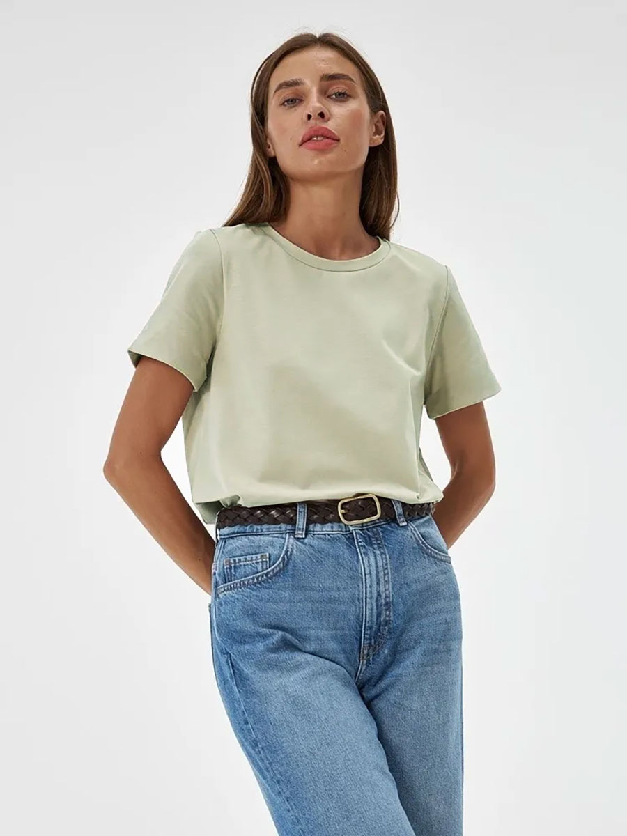 Picture of Cross-Border Short-Sleeved T-Shirt European and American 2025 Summer New Women's Fashion Casual Home Work Clothing Versatile Round Neck Short-Sleeved T-Shirt