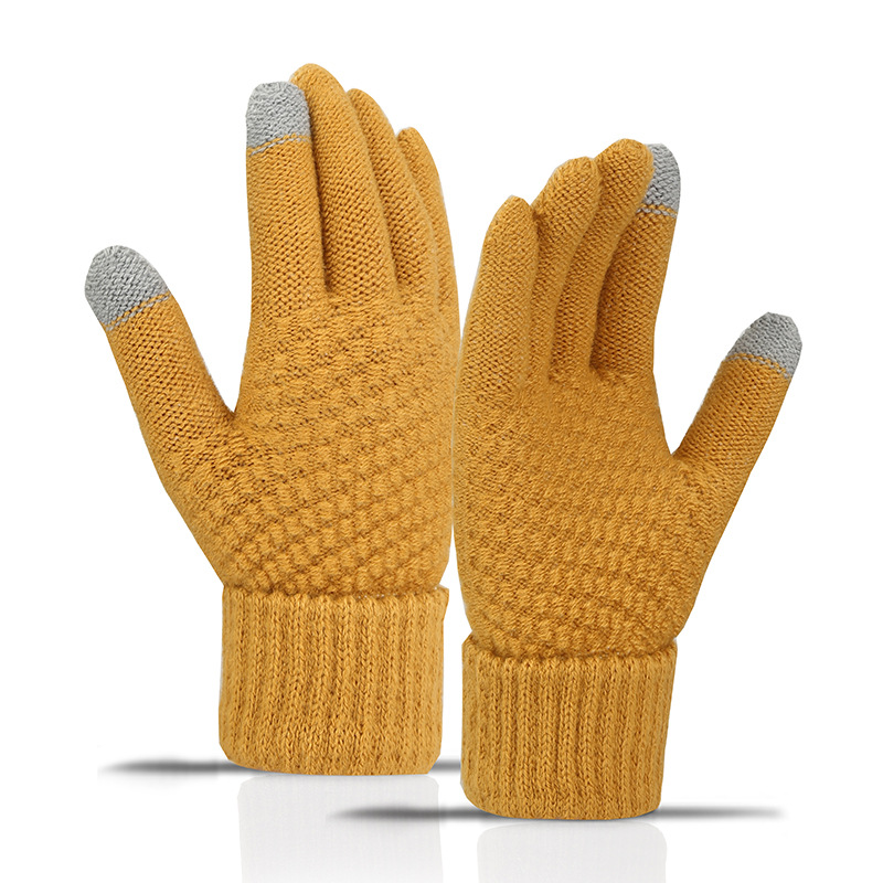 Picture of New Style Gloves Cute Student Winter Velvet Windproof and Coldproof Cycling Knitted Touch Screen Warm Gloves for Women in Autumn and Winter