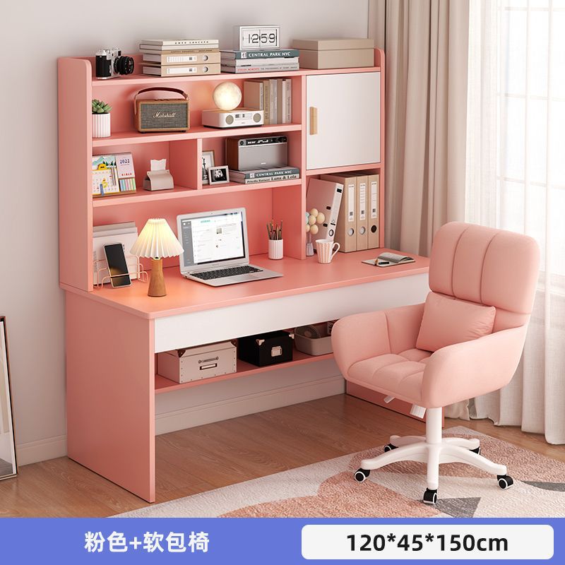 Picture of Student home study desk, children's desk, bookshelf combination table and chair set, simple bedroom, children's writing desk