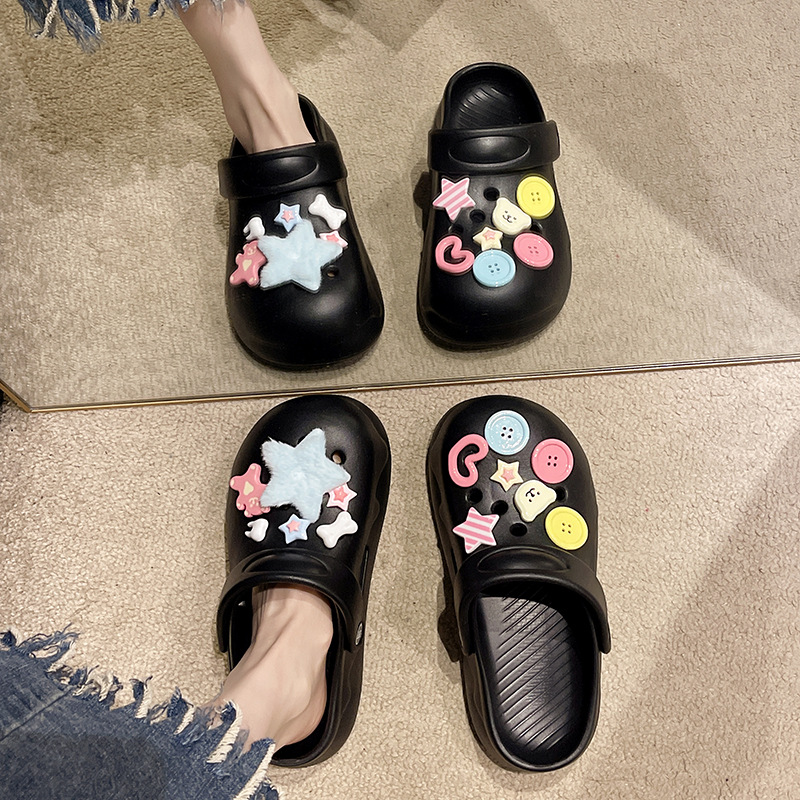 Hole Shoes Women's Outer Wear 2025 Summer New Fashion Casual Two-Wear Non-Slip Super Soft Thick Bottom Header Drag