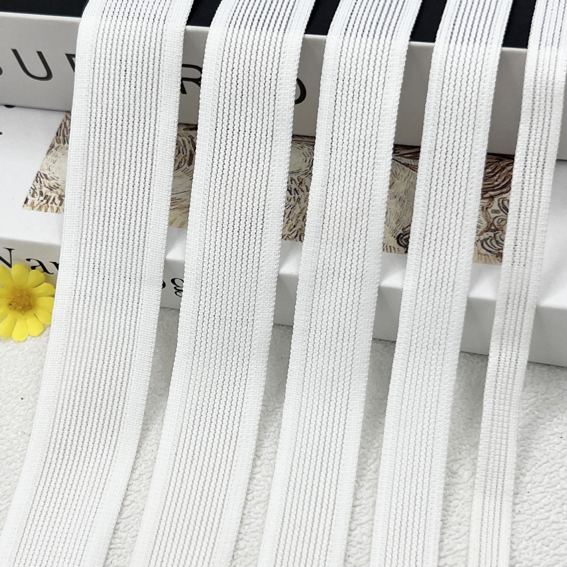 New Single-sided Knitted Ribbon Sports Pants Ball Pants Trouser Edge Elastic Wrap Strip Collar Strip Children's Wear School Uniform Accessories in stock
