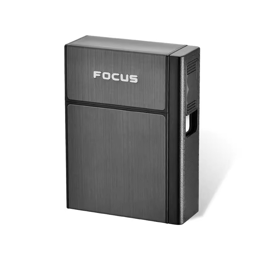 Picture of 035A Rechargeable Cigarette Case Lighter 20 Pack Portable Hard Bag Personality Creative Men's Removable USB Lighter