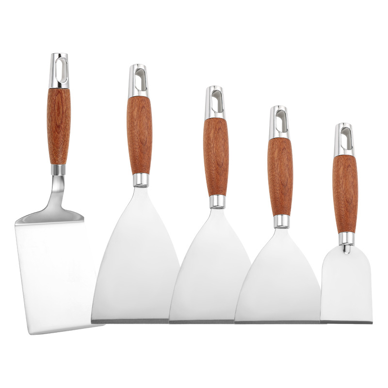 Picture of Cooking Teppanyaki Stainless Steel Steak Spatula Pizza Spatula Hand Cake Tool Triangular Spatula Pancake Spatula