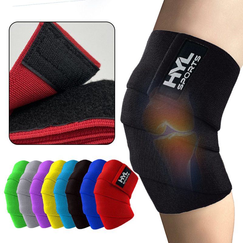 Fitness Weightlifting Knee Pads Bandage Squat Bench Strap Knee Pads Fitness Leggings Winding Bandage Leggings Solid Color Strap
