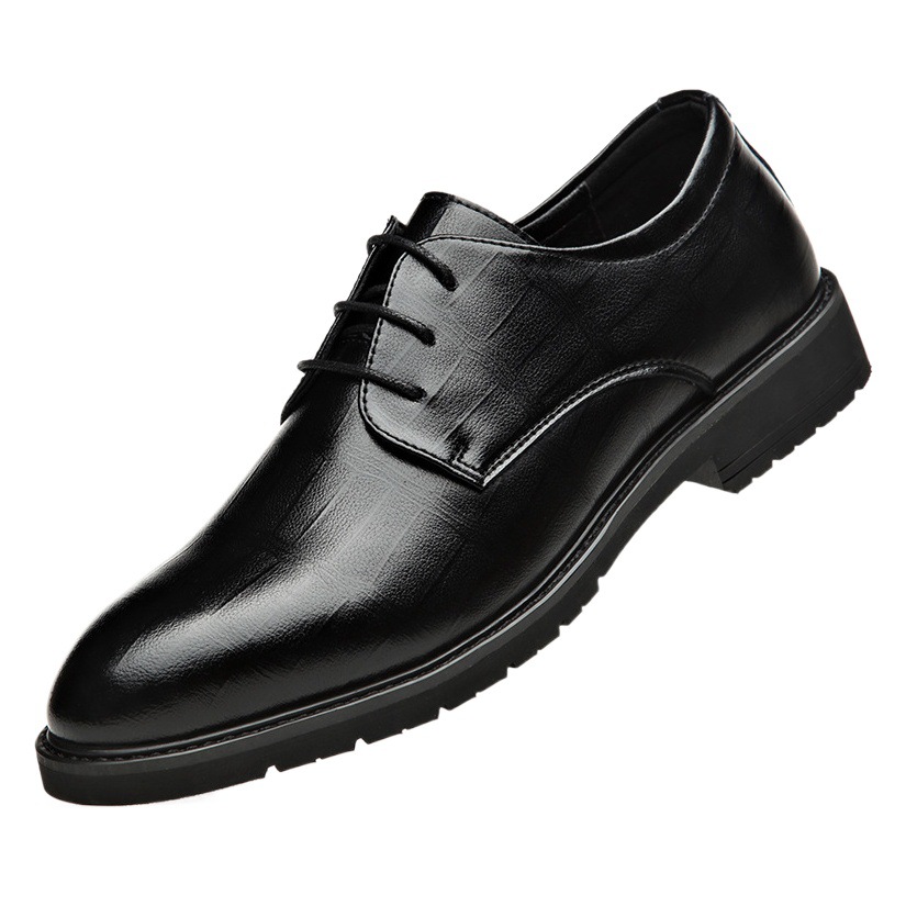 Picture of Spring New Dress Leather Shoes Soft Leather Business Casual Men's British Style Korean Pointed Toe Work Banquet Wedding Shoes