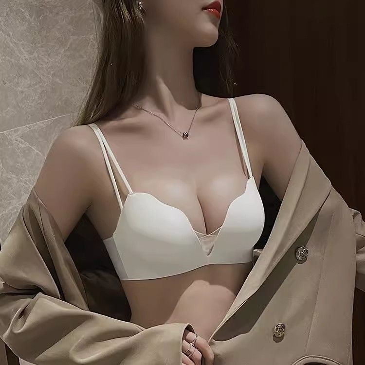 Picture of Underwire Leopard Print Bra and Panty Set for Women, Small Bra, Seamless, Thickened, Push-Up, Enhancing, Anti-Sagging Bra