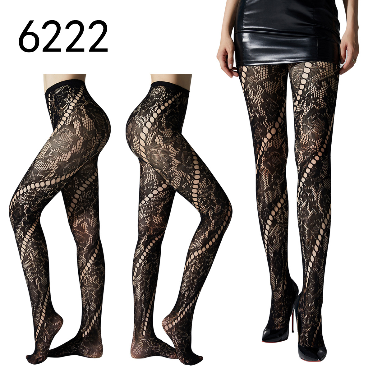 Picture of Internet Celebrating Halloween Nets Skull Spider Web Hollow Fishnet Stockings Pure White Silk Stockings Sexy Black Silk