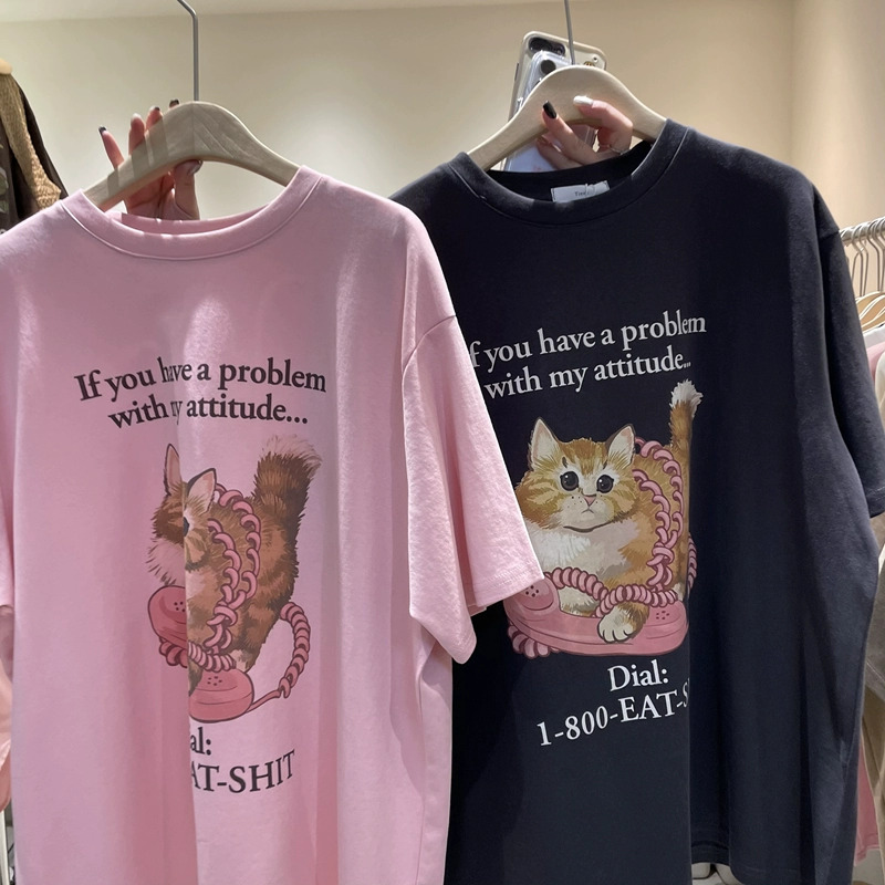 Picture of 2025 New Summer Pure Cotton Short-Sleeved T-Shirt for Women Korean Style Loose Half-Sleeved Pullover Round Neck Top 23026