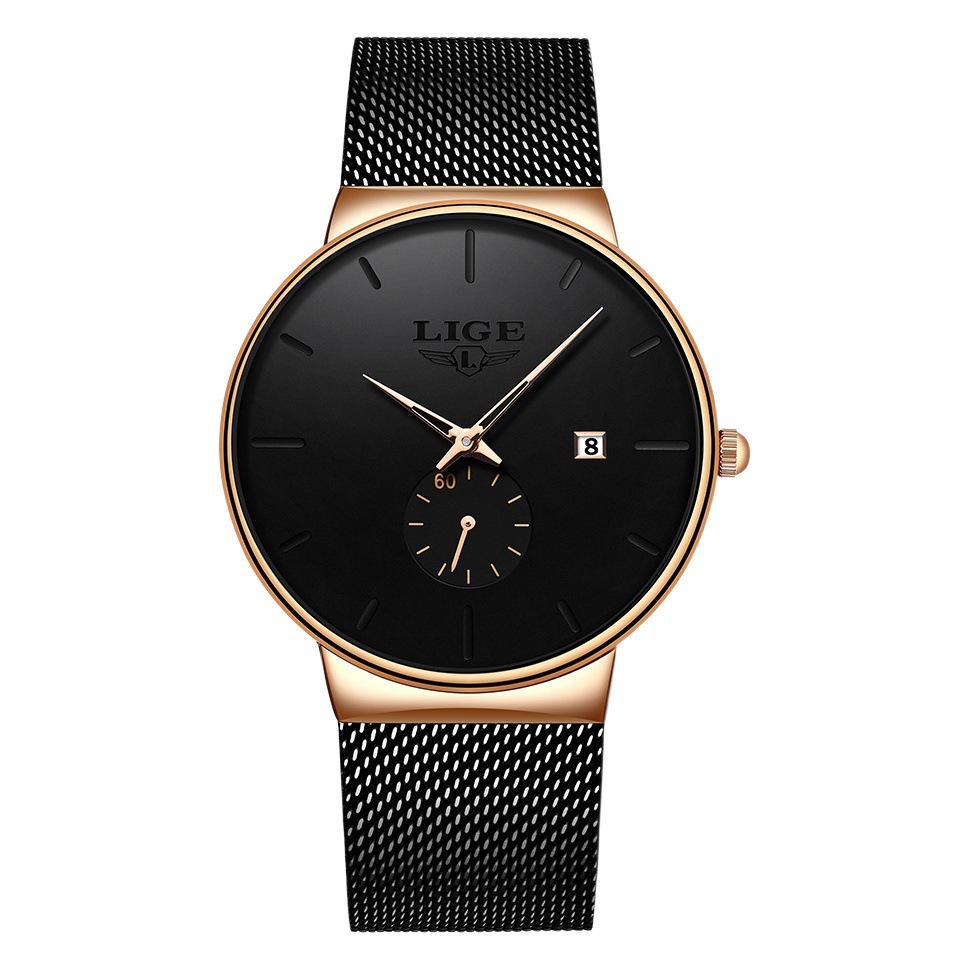 LIGE new mesh belt cool sports quartz watch