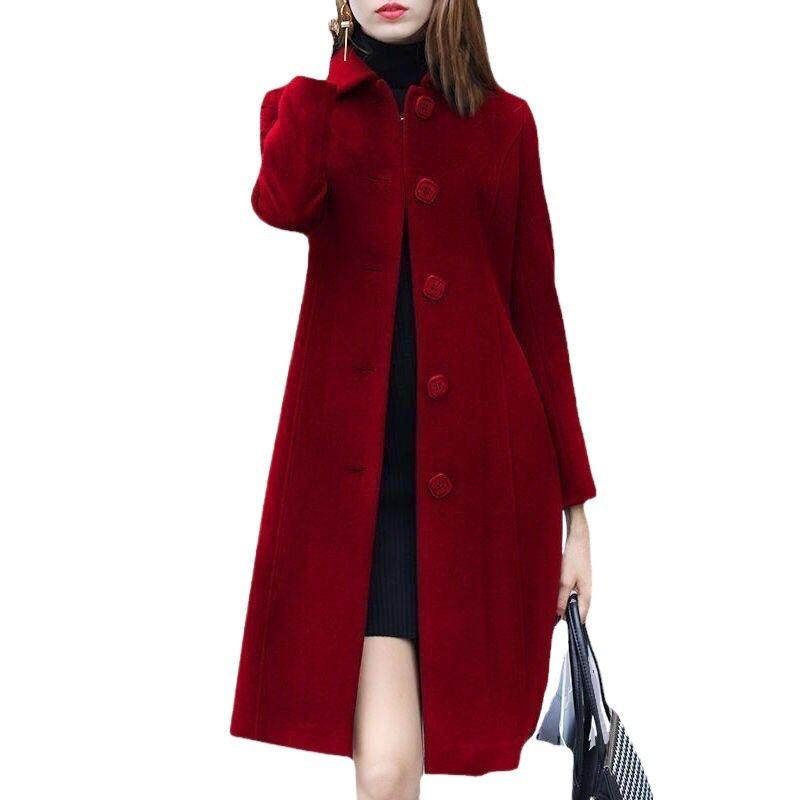 Picture of Woolen Coat Women's Mid-length British Style New Slim-fit Woolen Coat Women's Slim-fit Woolen Suit