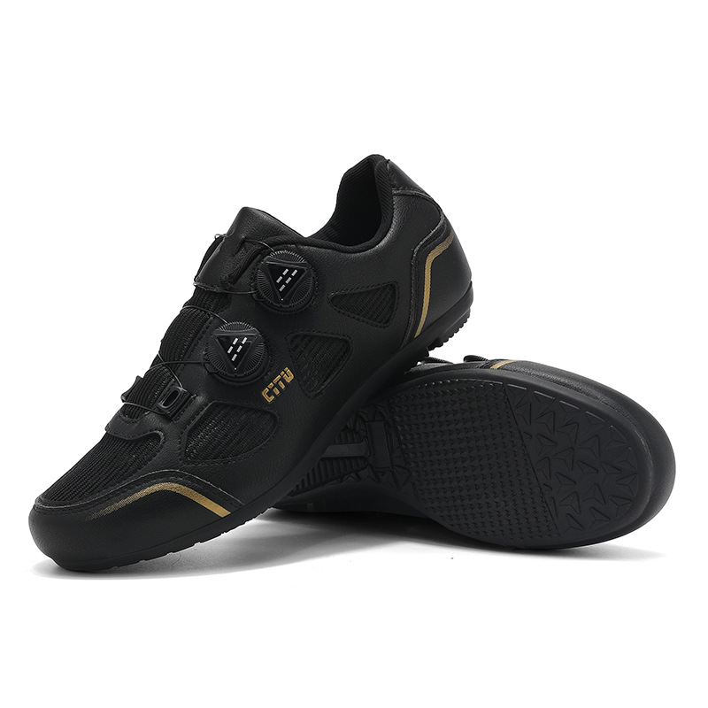New Lockable Cycling Shoes Double Buckle Lock Shoes for Men and Women Road Bicycle Power-Assisted Shoes Hard Sole Mountain Biking Rubber Sole