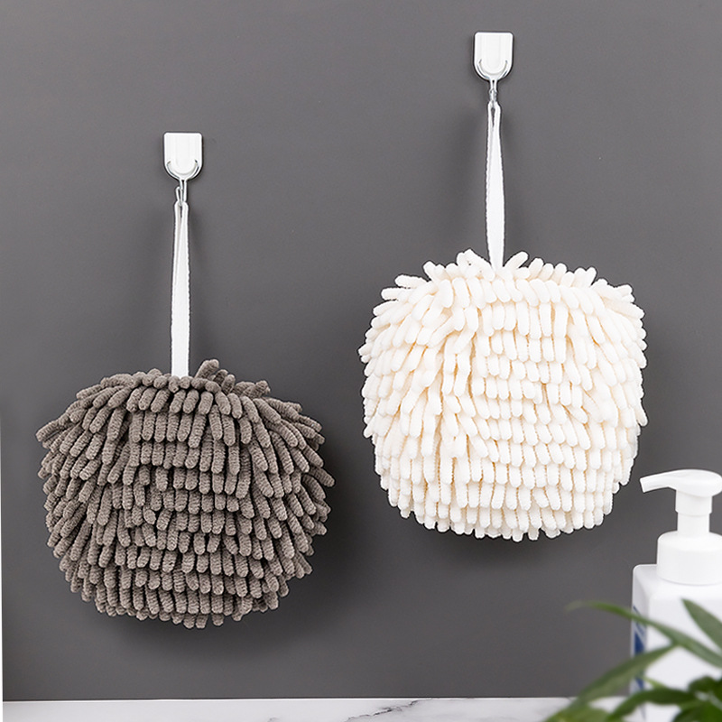 Chenille hand ball kitchen quick-drying towel hand towel bathroom hanging hand towel absorbent towel thickened Rag