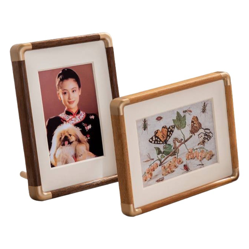 Picture of Solid Wood Photo Washing Made Photo Frame Set Table Simple 6 Family Photo Small Picture Frame Wall Frame Ornaments Walnut