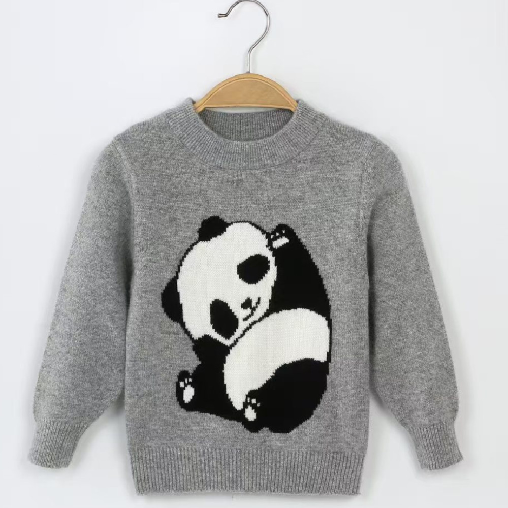 Factory wholesale children's cashmere sweater Korean version of the high collar cartoon knitted pullover boys baby base sweater girls