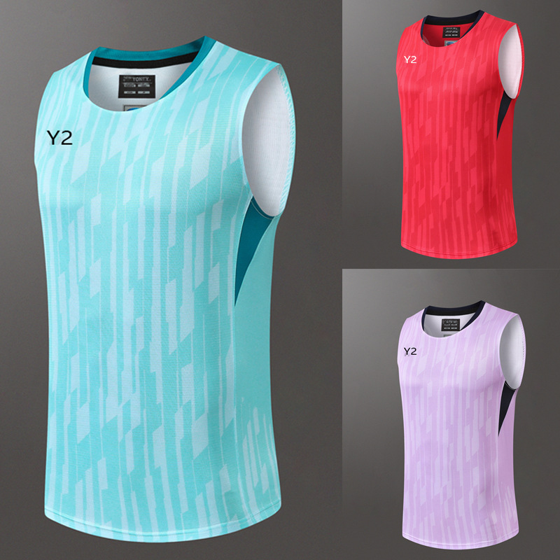Wholesale Badminton Uniform Sleeveless Vest Men's Volleyball Uniform Summer Tennis Sleeveless Clothing Competition Uniform Quick Dry Breathable 850