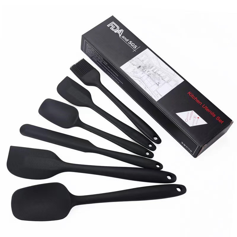 Picture of In stock kitchen baking cream Spatula Silicone six-piece baking scraper silicone brush baking suit small scraper