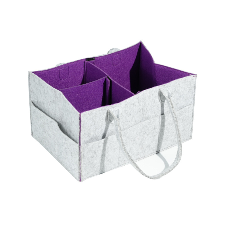 Cross-border Storage Basket for Maternal and Infant Felt Diaper Large Capacity Portable Mommy Bag Storage Basket
