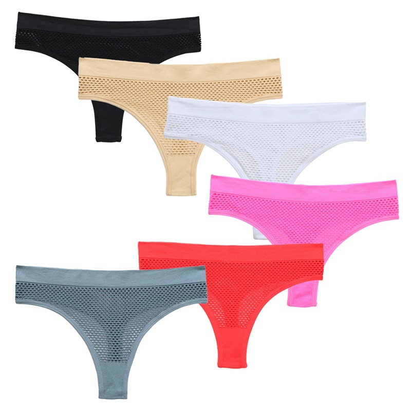 Picture of Mesh Seamless Panties Women's Sexy Transparent Hot Low Waist Temptation Passion Ultra-thin Thong Women's T-pants 1122