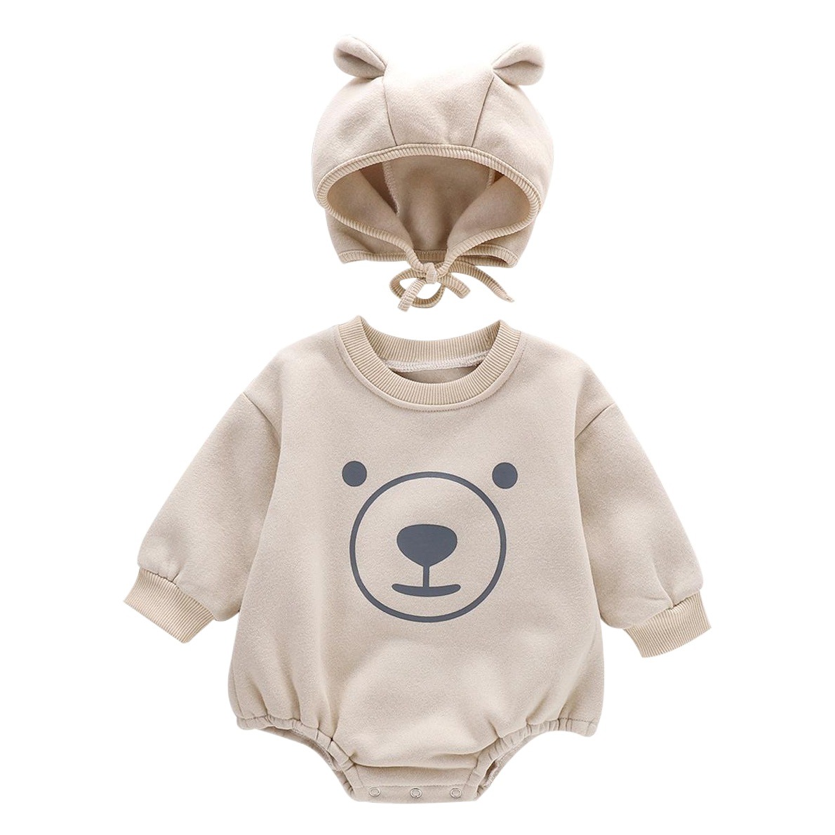 Baby's Jumpsuit Thickened Autumn and Winter Clothes Fleece Bear Climbing Suit Fleece Wrap Fart Clothes Harper Trendy for Boys and Girls