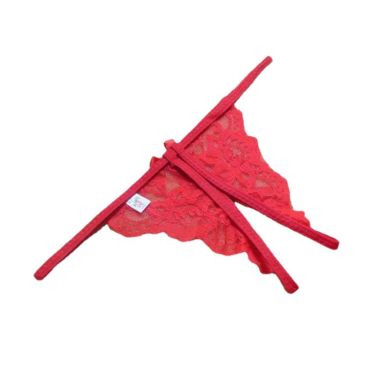 Picture of A large number of wholesale crotch-free single bow fun lace underwear women's sexy passion thong large size T pants