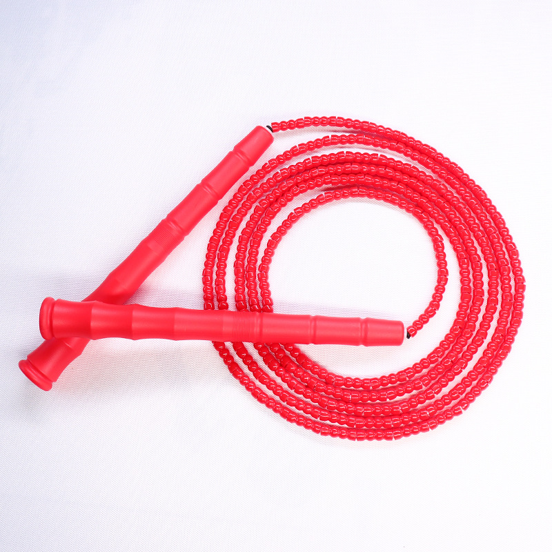 Picture of Manufacturer Wholesale Children's Fitness Sports Pattern Skipping Rope Kindergarten Competition Soft Bead Bamboo Skipping Rope for Primary School Students
