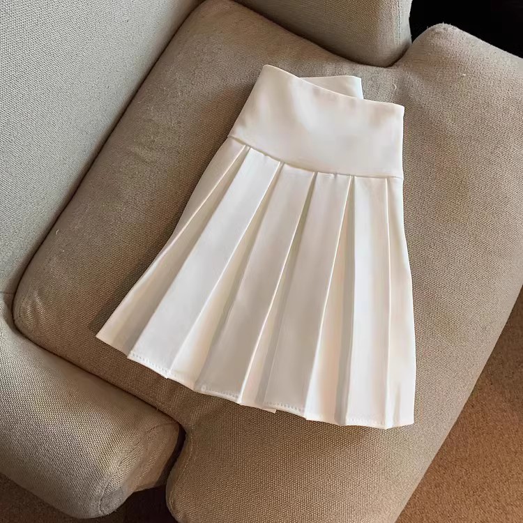 Picture of Children's Clothing Spring & Fall 2025 High-Waisted A-Line White Pleated Skirt Design Girls Half Skirt 6 Little Girl Miniskirt