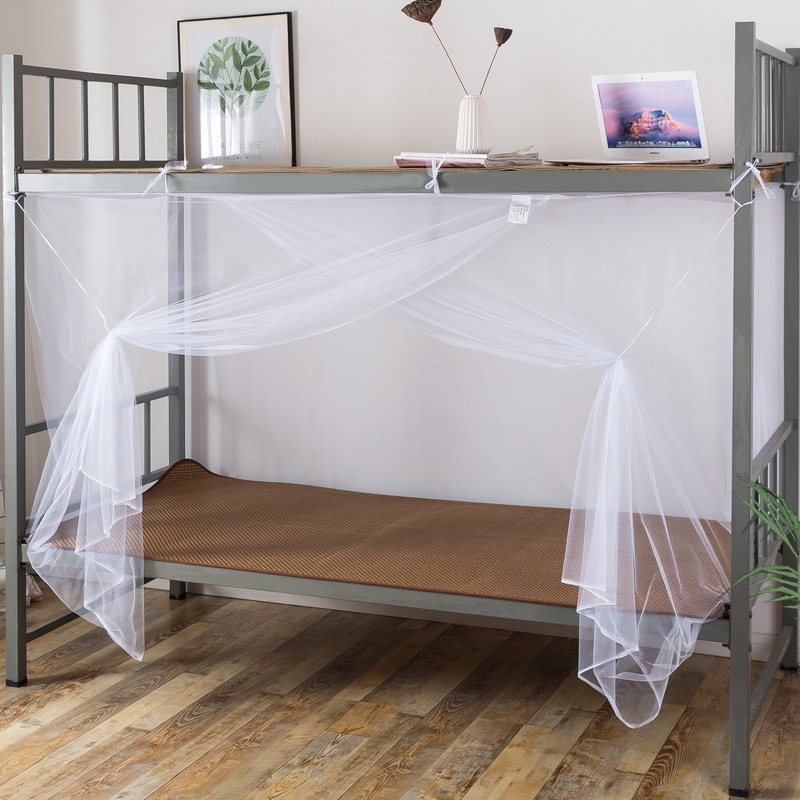 Dormitory mosquito net upper and lower bed single bed student mosquito net simple installation-free single door square top anti-mosquito net factory wholesale