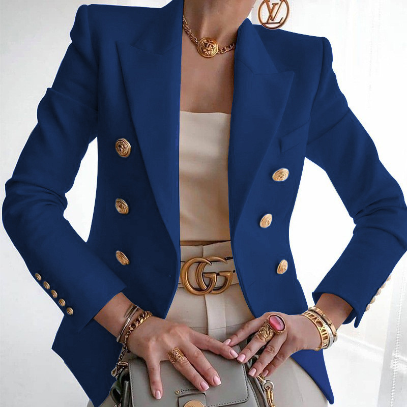 Picture of Fc996 Spot 2025 European and American Amazon Women's Clothing Slim Pure Color Fashion Casual Suit Short Outwear for Women
