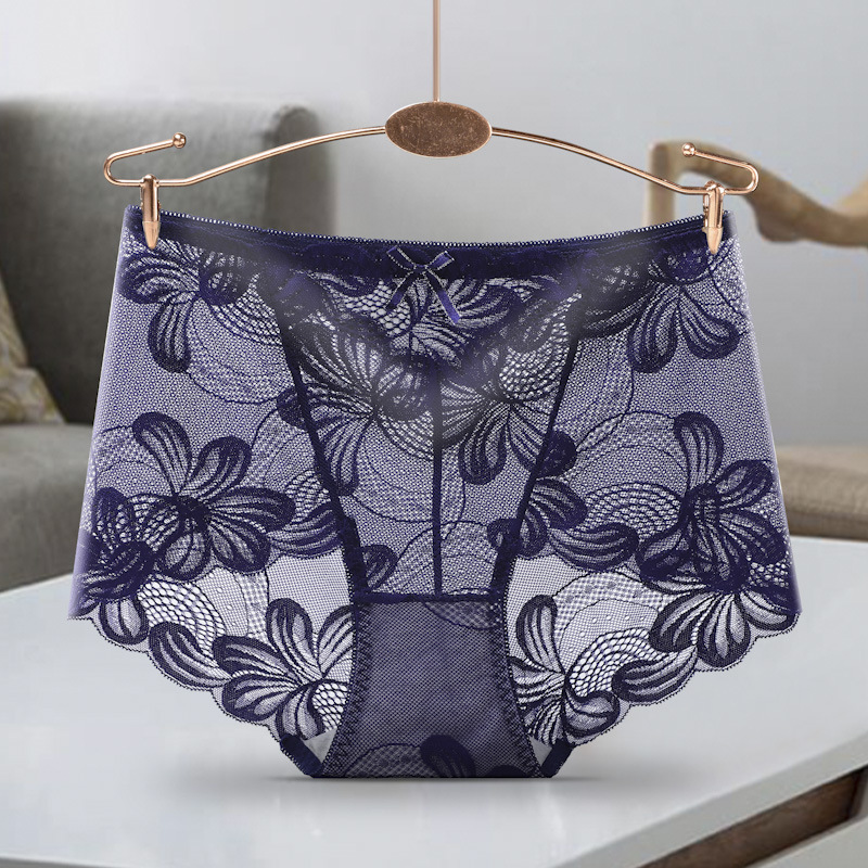 Picture of 3A Antibacterial Cotton Crotch Breathable Full Lace Women's Underwear Large Size Plus Fat Sexy Seamless Underwear Women's Butt Lifting Briefs