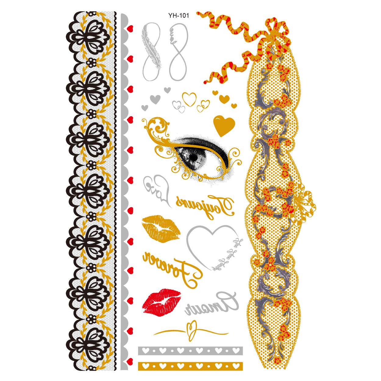 Picture of Bronzing tattoo stickers manufacturers in stock wholesale waterproof tattoo stickers fashion tattoo stickers