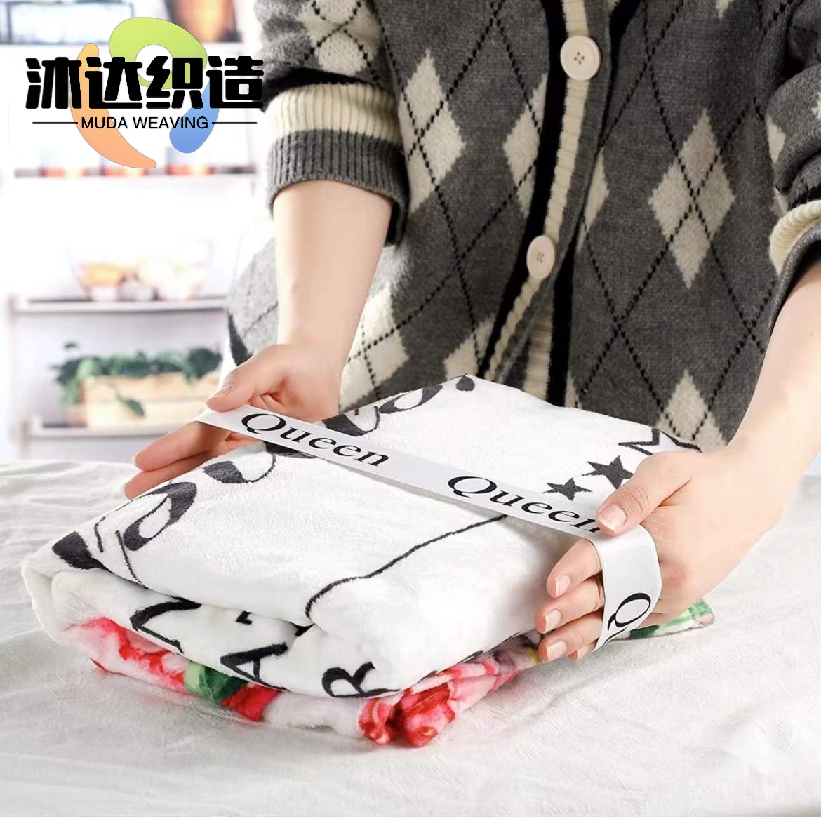 Cross-border supply bed sheet clothes quilt storage bandage elastic band FULL KING QUEEN TWIN finished product