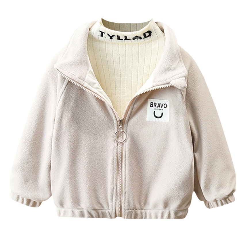 Boys' fleece jacket autumn and winter 2023 new winter clothes children's warm polar fleece warm top winter Ruan handsome