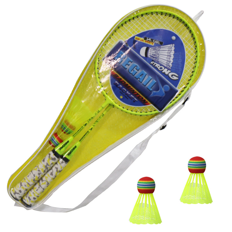 Picture of Regail Fluorescent Color Kidsren's Badminton Racket H6508 Training Two Racket Free 2 Balls Ymq Badminton Racket Set