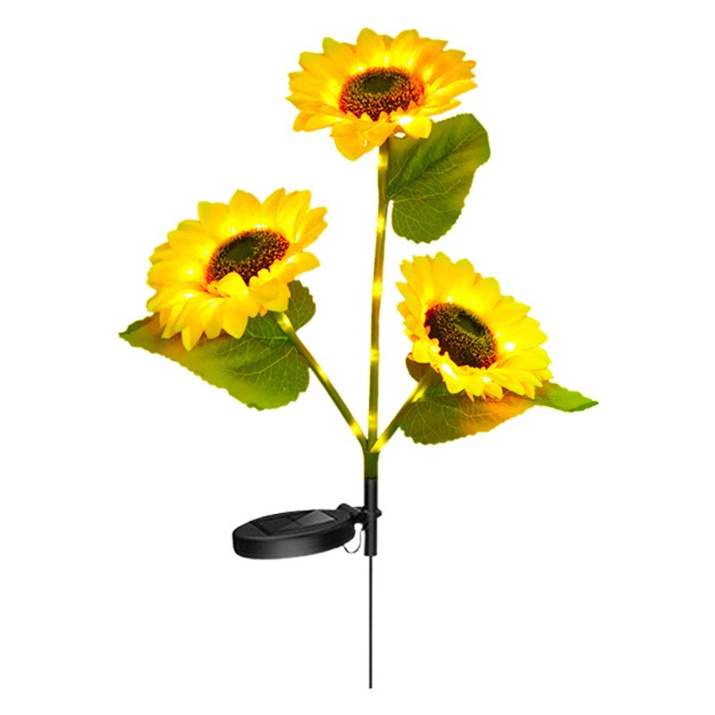 Solar Lights Outdoor Luminous Sunflower Flower Simulation Decorative Atmosphere Lights Garden Courtyard Balcony LED Floor Plug