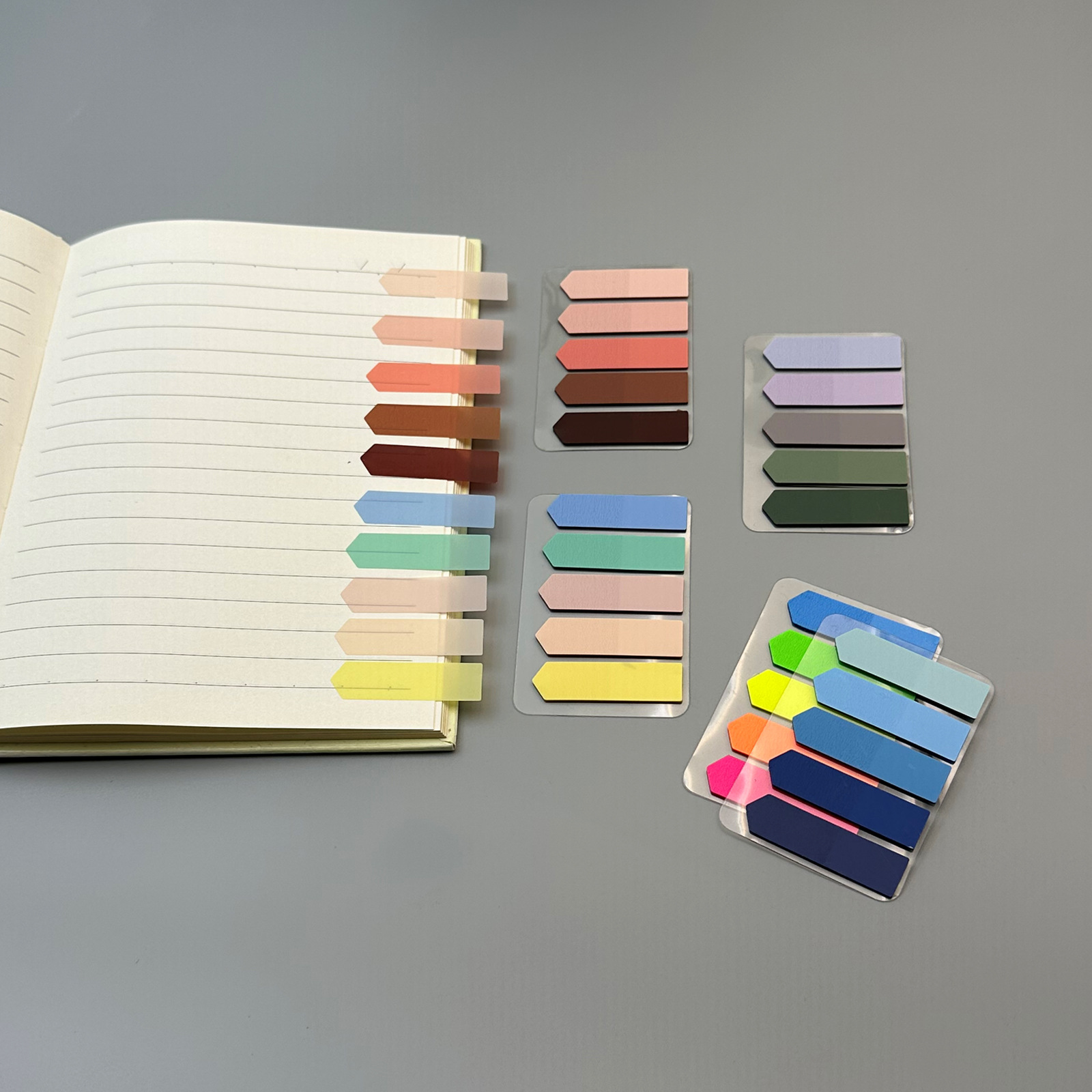 New Morandi sticky note color fluorescent index sticker 5 Color pointed label sticker PET classification sticker