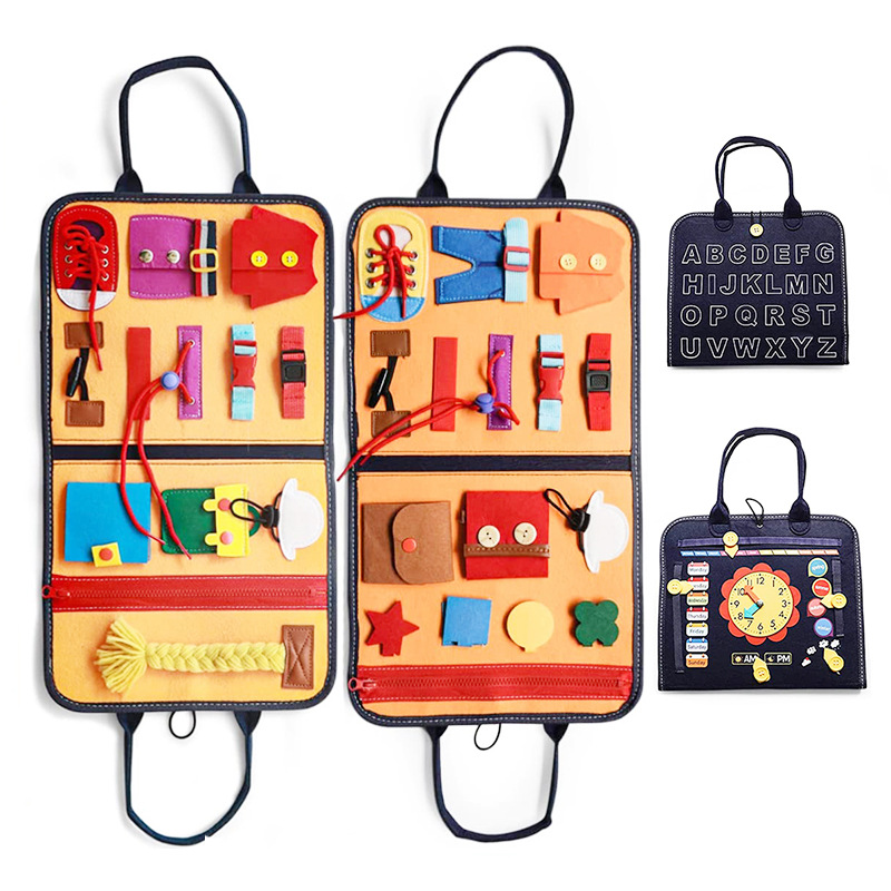 New Felt Busy Board Children's Early Childhood Children's Dressing Practice Toys Montessori Boys and Girls Busy Board